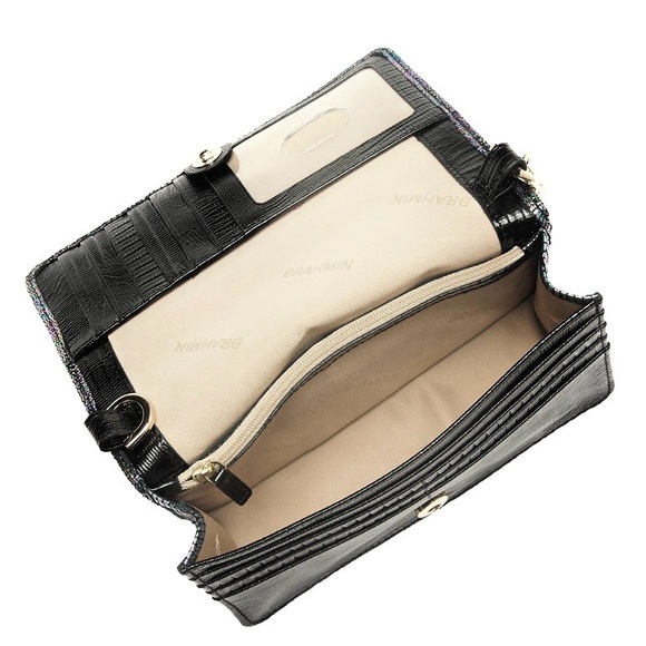 Brahmin Minuette Crossbody Wallet Bag Multi Symphonic Green Leather NWT - Picture 3 of 10